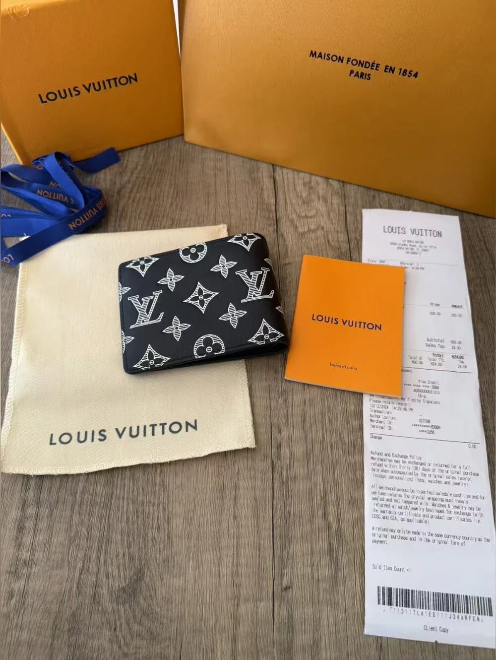 Louis Vuitton Multiple Wallet Monogram Shadow Ink Blue White